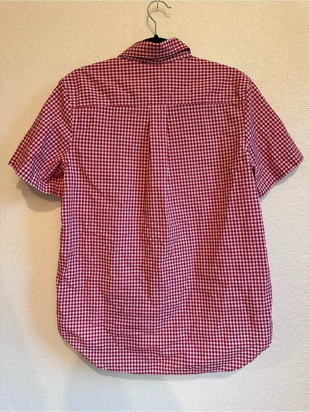 Ralph Lauren Red & White Gingham Short-Sleeve Button-Down Shirt